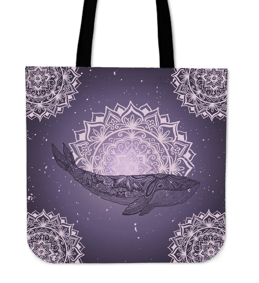 Purple Whale - Tote Bag - the ocean vibe Ocean Apparel