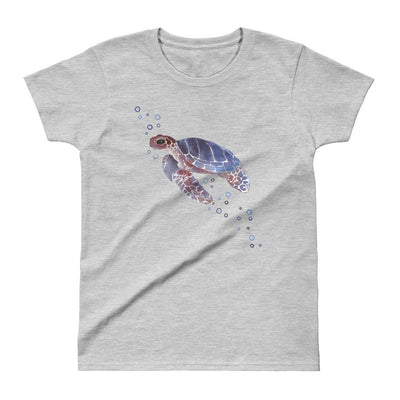 Watercolor Sea Turtle - Women's T-shirt - the ocean vibe Ocean Apparel
