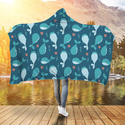 Cute Whales - Hooded Blanket - the ocean vibe Ocean Apparel