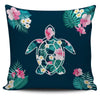 Flower Sea Turtle - Pillow Cover - the ocean vibe Ocean Apparel