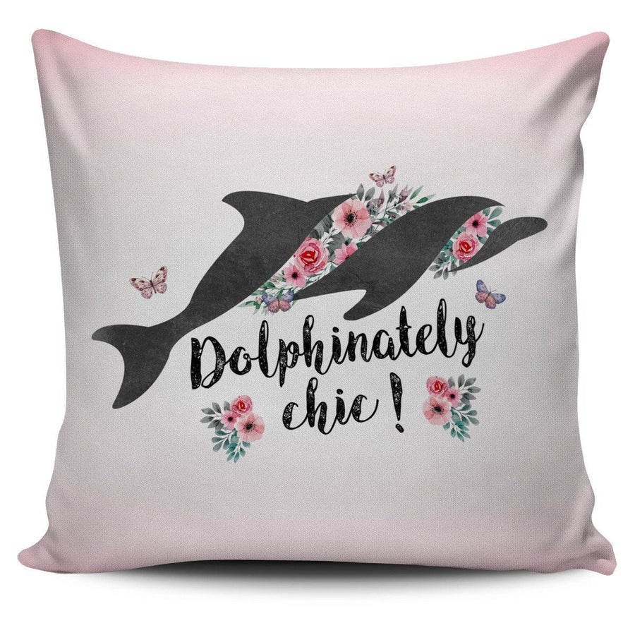 Dolphinately Chic Dolphin - Pillow Cover - the ocean vibe Ocean Apparel