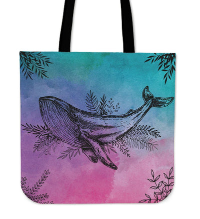 Flower Whale - Tote Bag - the ocean vibe Ocean Apparel