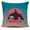 Orca Sunset - Pillow Cover - the ocean vibe Ocean Apparel