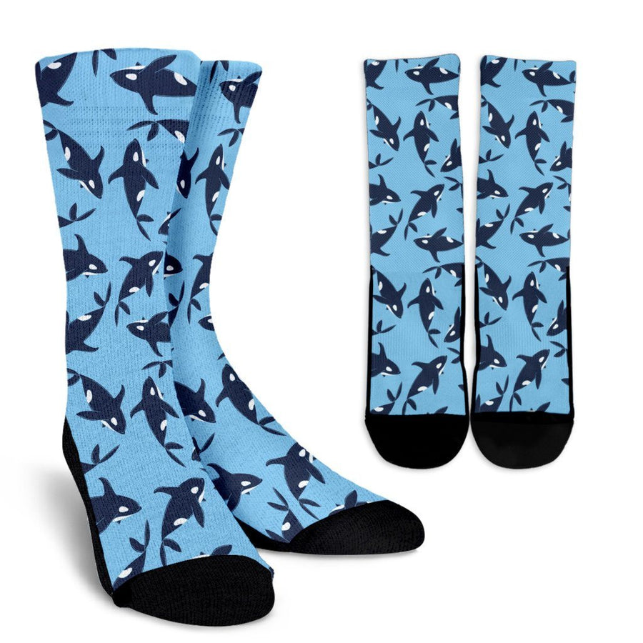Orcas Pattern - Socks - the ocean vibe Ocean Apparel