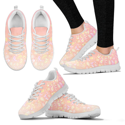 The Peach Paisley Whale - Women's Sneakers