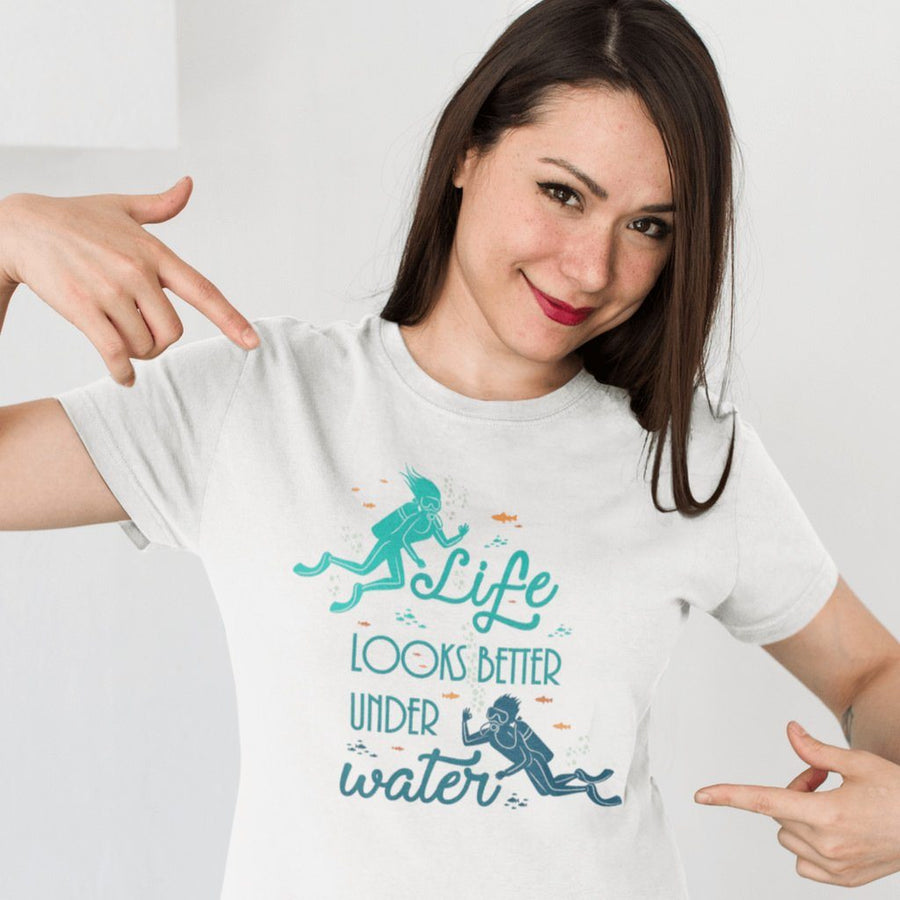 Let The Sea Set You Free Dolphins - Women's T-shirt - The Ocean Vibe