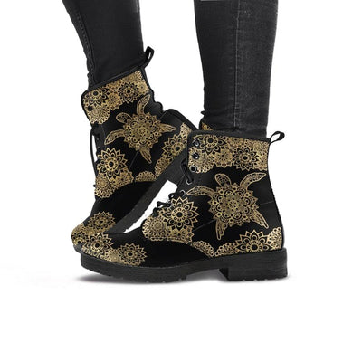 Golden Sea Turtle - Women's Boots - the ocean vibe Ocean Apparel
