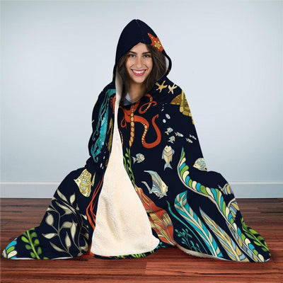 Set Sea Life - Hooded Blanket - the ocean vibe Ocean Apparel