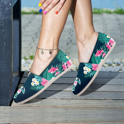 Flower Sea Turtle - Women's Casual Shoes - the ocean vibe Ocean Apparel