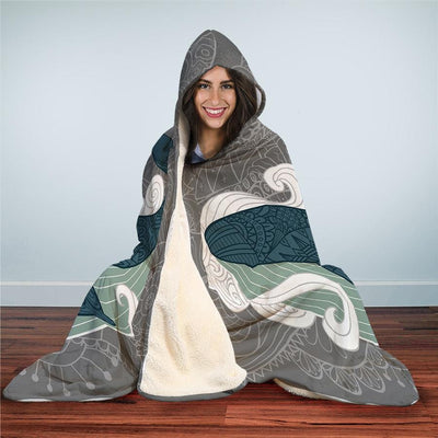 Grey Whale - Hooded Blanket - the ocean vibe Ocean Apparel
