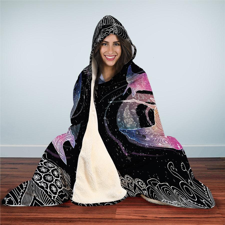 Galaxy Manta - Hooded Blanket - the ocean vibe Ocean Apparel