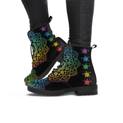 Sea Turtle Trip Colorful - Women's Boots - the ocean vibe Ocean Apparel