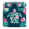 Flower Sea Turtle - Bedding Set - the ocean vibe Ocean Apparel