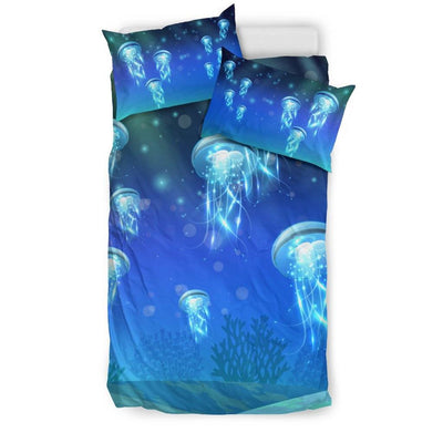 Underwater Night Life - Bedding Set - the ocean vibe Ocean Apparel