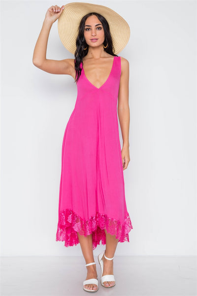 Hot Pink Loose Maxi Dress