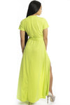 Lime Green Wrap Dress