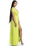 Lime Green Wrap Dress