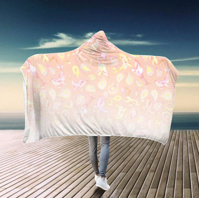 The Peach Paisley Whale - Hooded Blanket