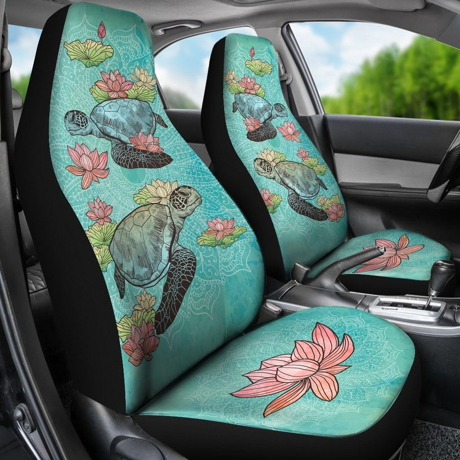 Lotus Sea Turtle - Car Seat Covers - the ocean vibe Ocean Apparel