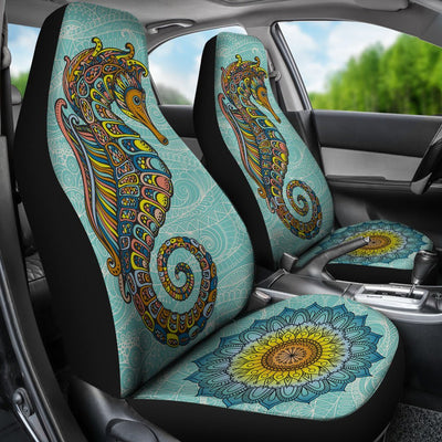 Seahorse Zentangle - Car Seat Covers - the ocean vibe Ocean Apparel