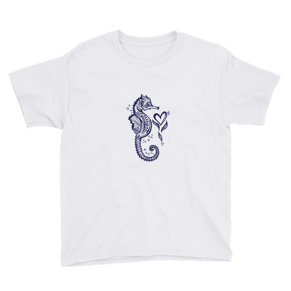 Midnight Seahorse - Kids Short Sleeve T-Shirt