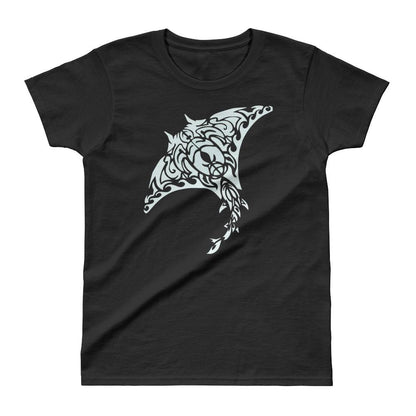 Tribal Manta Ray - Women's T-shirt - the ocean vibe Ocean Apparel